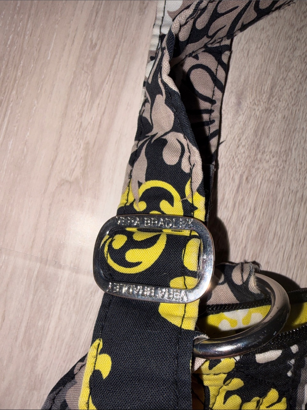 Vera Bradley Black, Yellow & Cream Floral Quilted Crossbody Bag - Picture 5 of 9